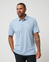 TravisMathew | Los Angeles Dodgers Playoff Pitch Polo - Heather Blue