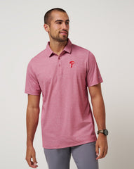 TravisMathew | Philadelphia Phillies Playoff Pitch Polo - Heather Red
