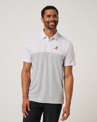TravisMathew | Alabama Drop Back Polo - White/Heather Grey