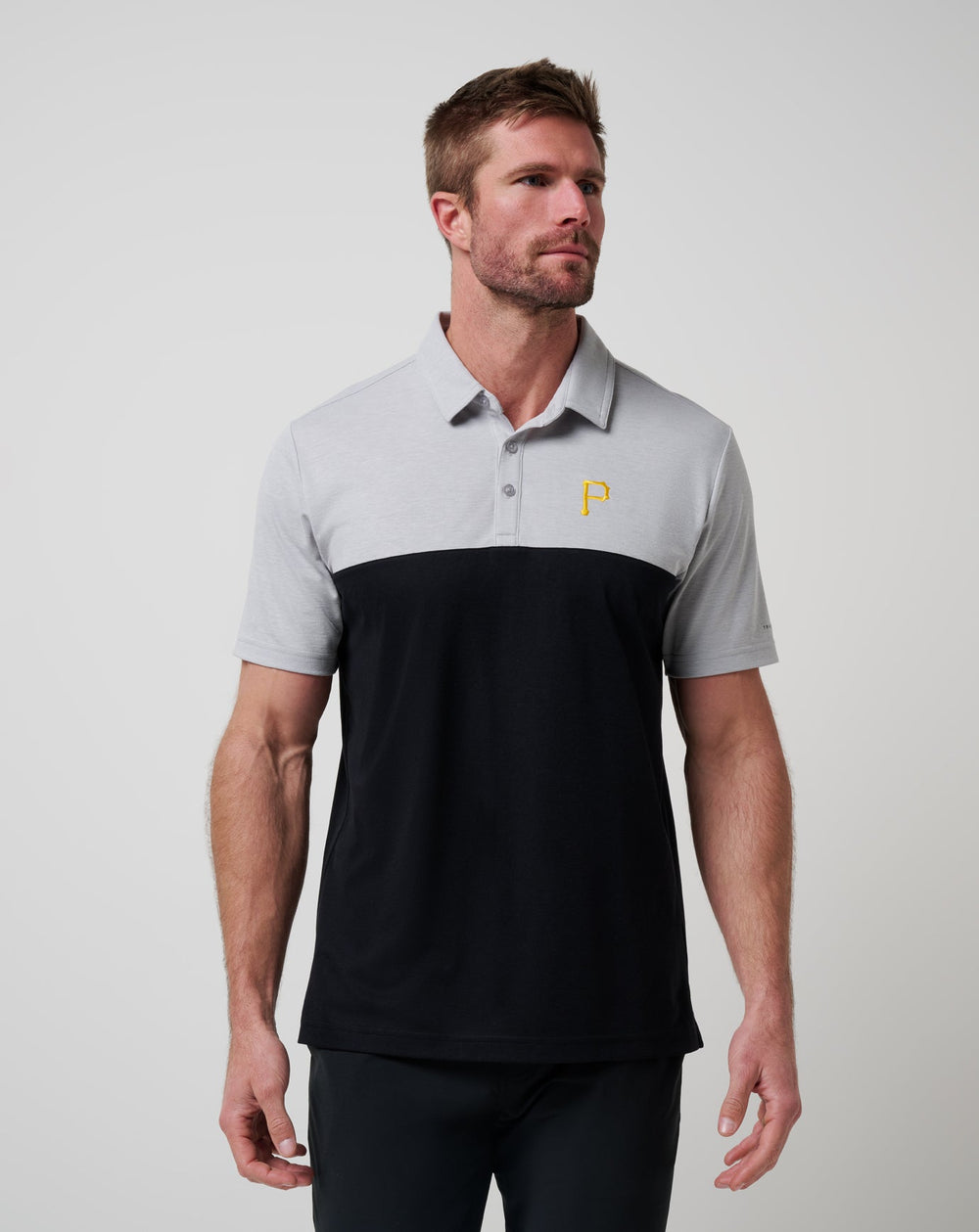 TravisMathew | Pittsburgh Pirates Home Run Leader Polo - Heather Grey/Black