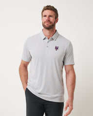 TravisMathew | New York Mets Playoff Pitch Polo - Heather Grey