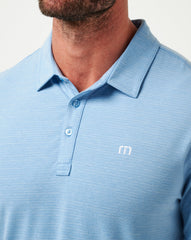 TravisMathew | Texas Rangers The Heater Polo - Heather Heritage Blue
