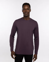 TravisMathew | The Crew Long Sleeve Tee - Mauve Wine/Blue Nights