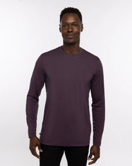 TravisMathew | The Crew Long Sleeve Tee - Mauve Wine/Blue Nights