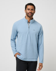TravisMathew | Performance Waffle Quarter Zip - Dusty Blue