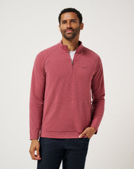 TravisMathew | Performance Waffle Quarter Zip - Roan Rouge