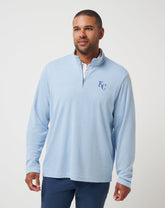 TravisMathew | Kansas City Roayals Time To Tailgate Quarter Zip - Heather Blue