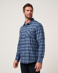 TravisMathew | Cloud Flannel Plaid Button-Up - Bering Sea/Sleet