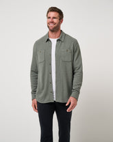 TravisMathew | Cloud Waffle Shirt Jacket - Dark Olive