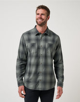 TravisMathew | Cloud Flannel Plaid Button-Up - Dark Olive