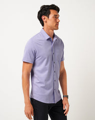 TravisMathew | Knit Trip To The City Button-Up - Heather Violet Storm