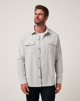 TravisMathew | Wanna Bet Shirt Jacket - Heather Light Grey