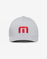 TravisMathew | Red White Iconic Snapback Hat - Heather Grey