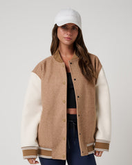 TravisMathew | Clubside Varsity Bomber - Heather Chestnut Multi
