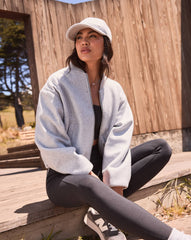 TravisMathew | Rustic Retreat Bomber - Heather Light Grey