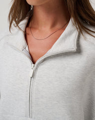 TravisMathew | Skyloft Soft Half Zip 2.0 - Heather Light Grey