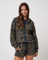 TravisMathew | Cloud Fleece Printed Hoodie - Navy Blazer Floral Multi