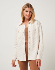 TravisMathew | Diamond Quilted Shacket - Eggnog
