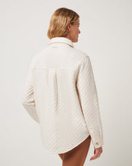 TravisMathew | Diamond Quilted Shacket - Eggnog