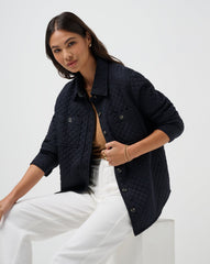 TravisMathew | Diamond Quilted Shacket - Black