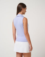 TravisMathew | Skyloft Light Sleeveless Polo - Heather Soft Blue