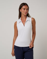 TravisMathew | Skyloft Light Sleeveless Polo - White