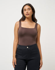 TravisMathew | Skyline Tank Bodysuit - Heather Coffee Grounds