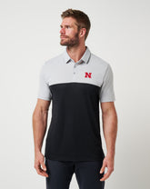 TravisMathew | Nebraska Drop Back Polo - Heather Grey/Black