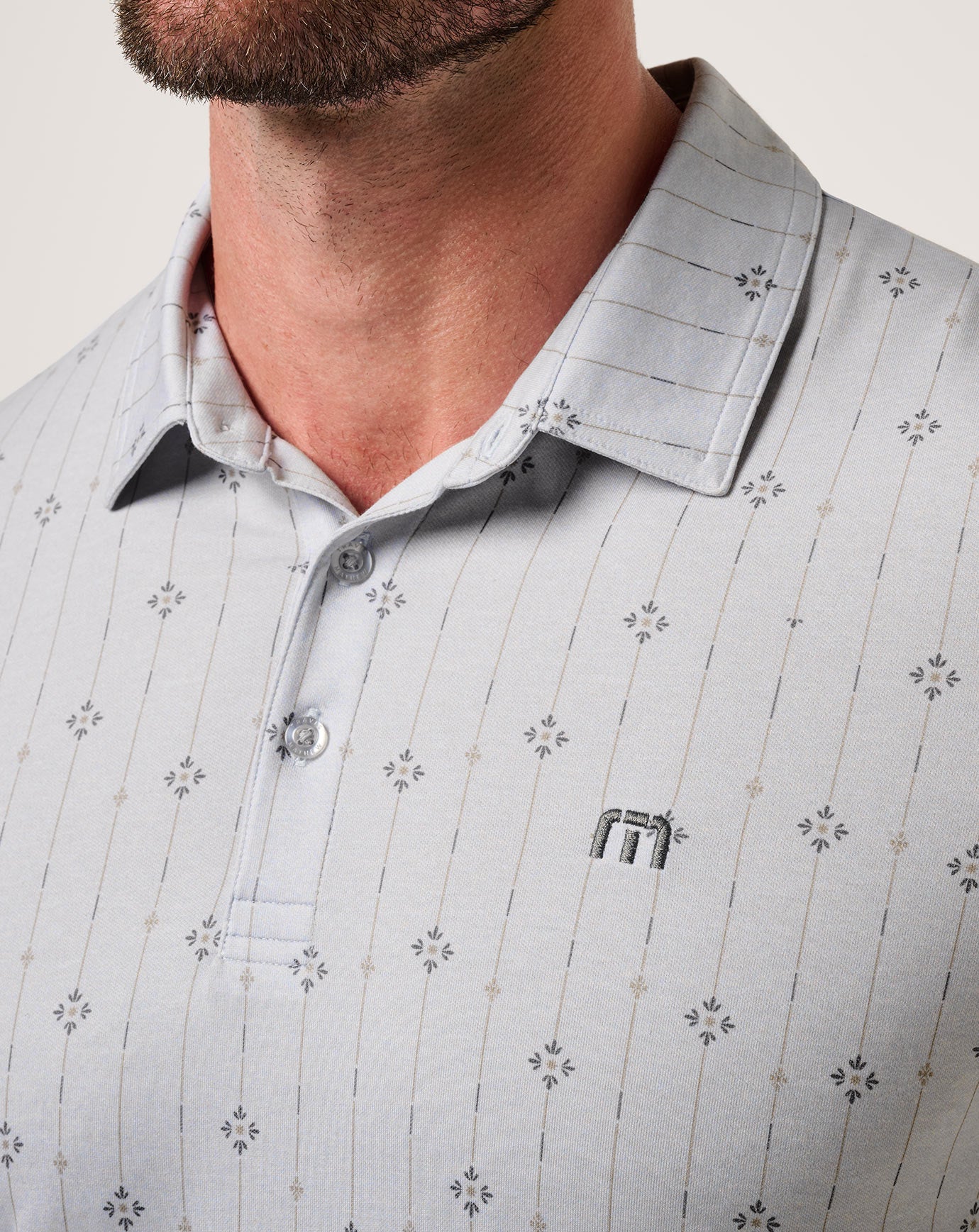 TravisMathew | Featherweight Deco Polo - Heather Light Grey
