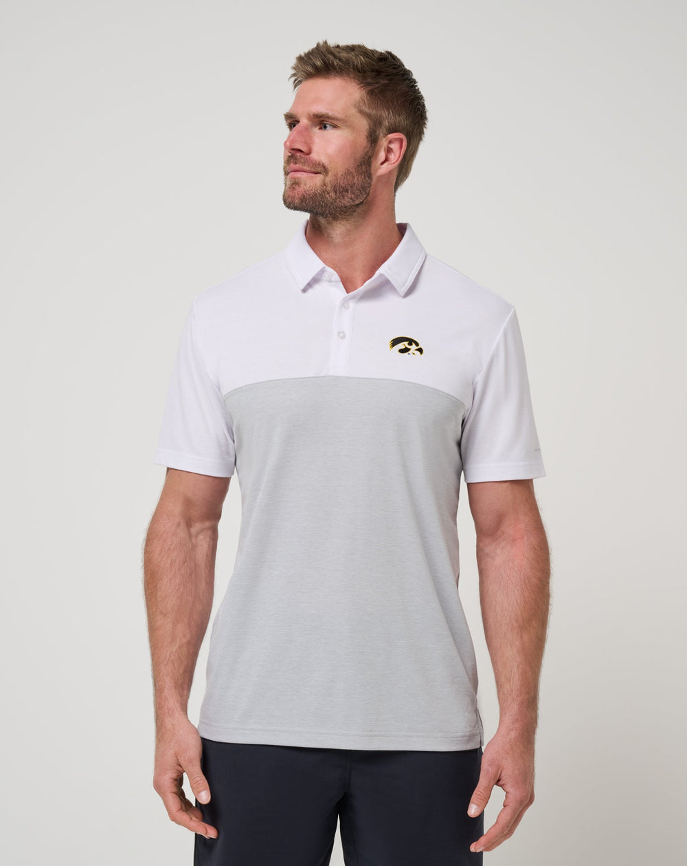 TravisMathew | Iowa Drop Back Polo - White/Heather Grey
