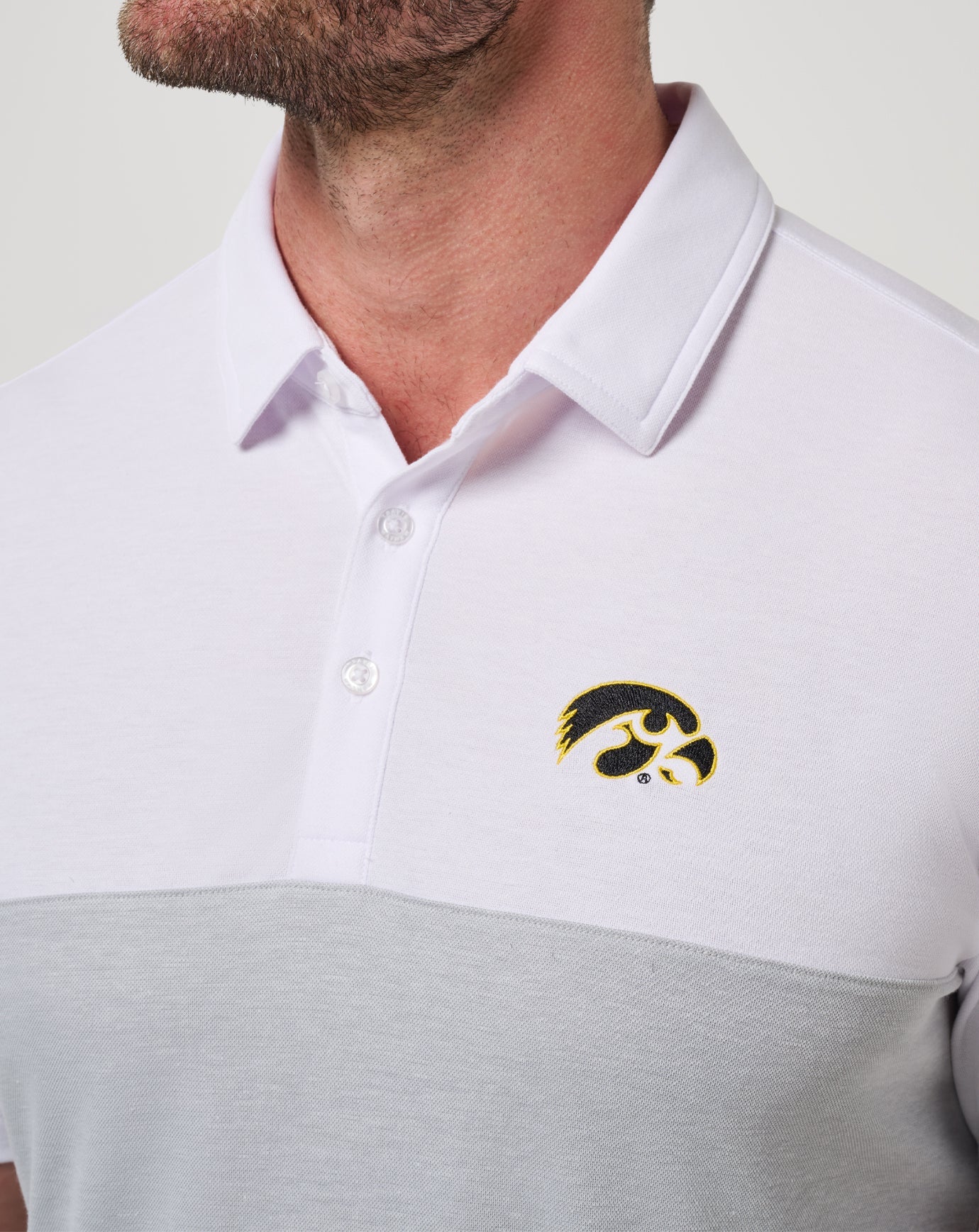 TravisMathew | Iowa Drop Back Polo - White/Heather Grey