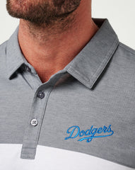 TravisMathew | Los Angeles Dodgers The Rudds 2.0 Polo - Heather Quiet Shade/White