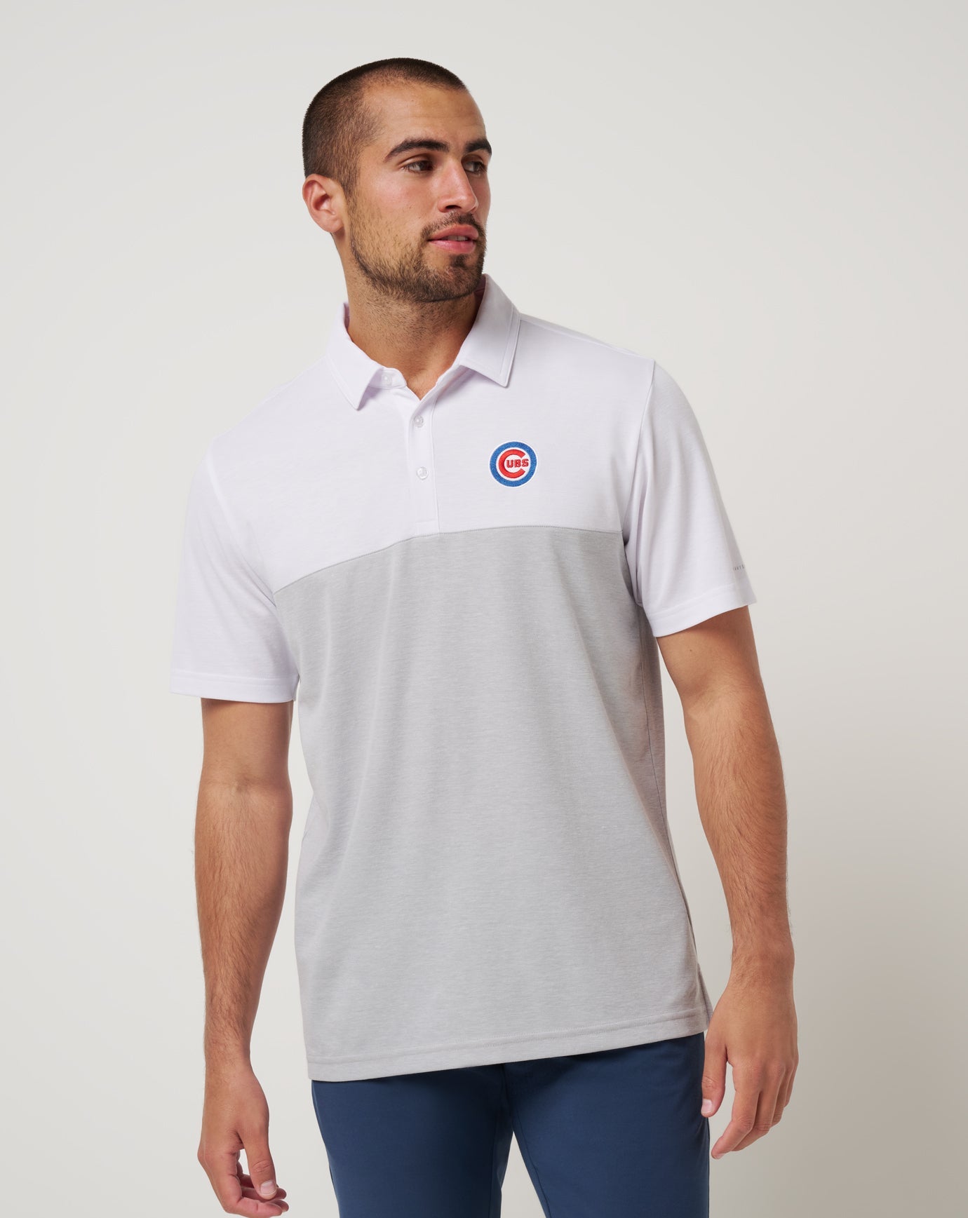 TravisMathew | Chicago Cubs Home Run Leader Polo - White/Heather Grey