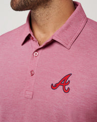 TravisMathew | Atlanta Braves Playoff Pitch Polo - Heather Red