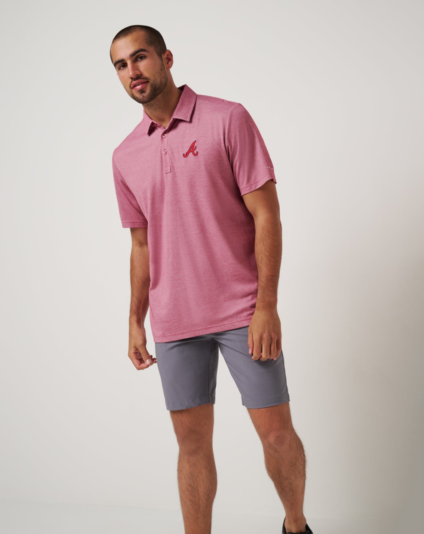 TravisMathew | Atlanta Braves Playoff Pitch Polo - Heather Red