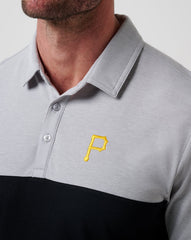 TravisMathew | Pittsburgh Pirates Home Run Leader Polo - Heather Grey/Black