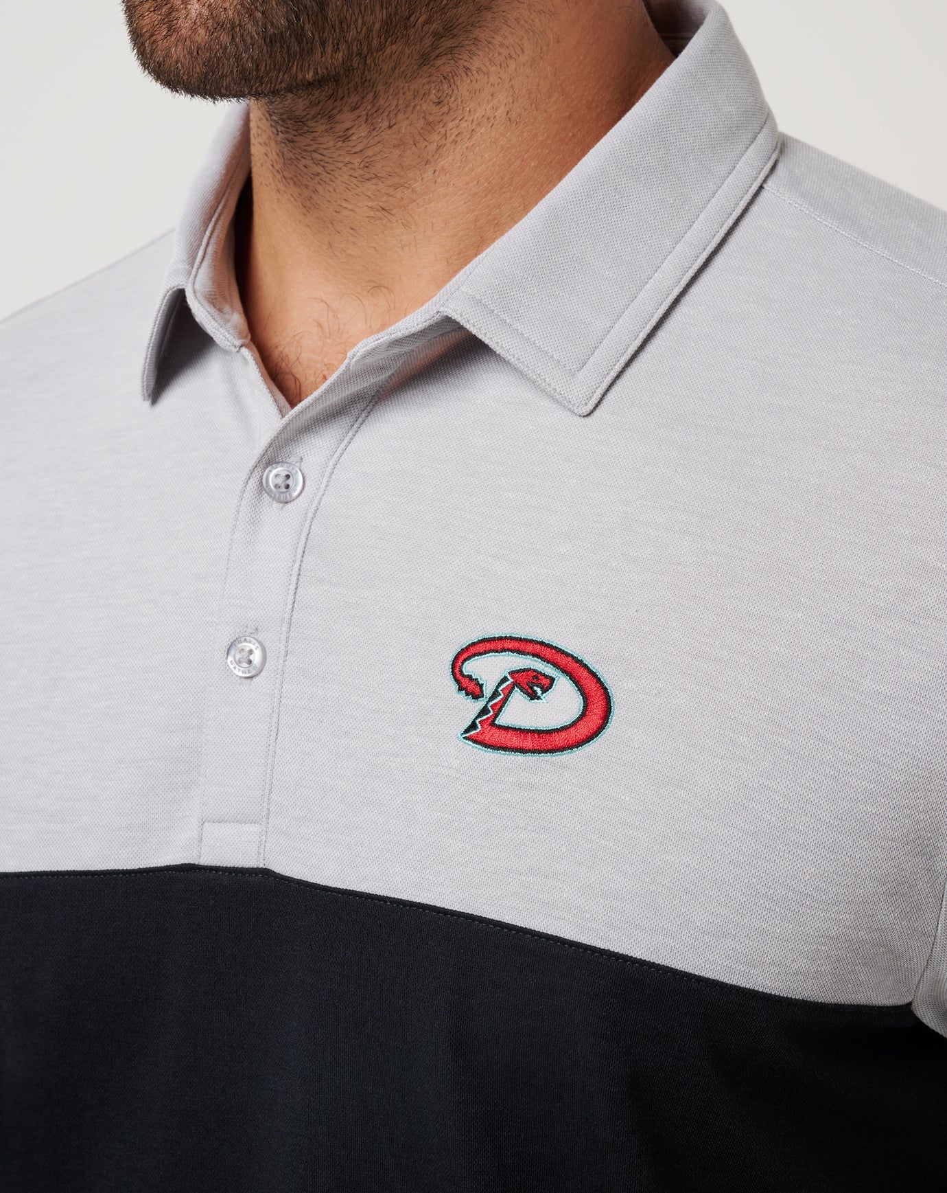TravisMathew | Arizona Diamondbacks Home Run Leader Polo - Heather Grey/Black