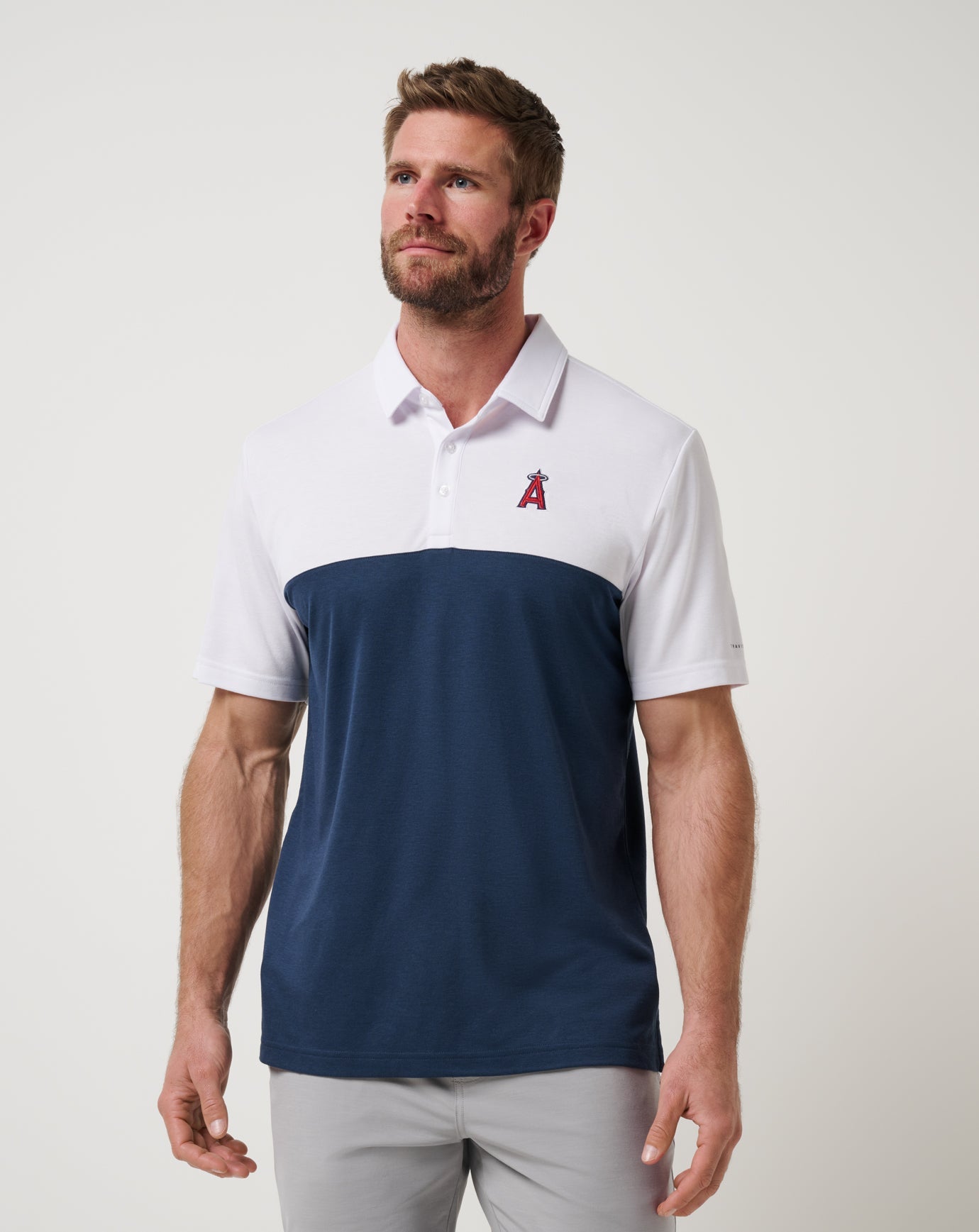 TravisMathew | Los Angeles Angels Home Run Leader Polo - White/Navy