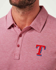 TravisMathew | Texas Rangers The Zinna Polo - Heather Cardinal