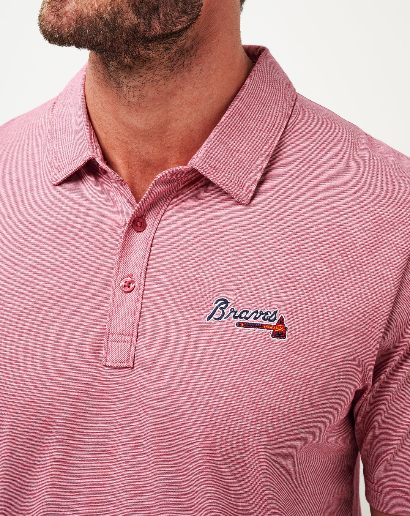 TravisMathew | Atlanta Braves The Zinna Polo - Heather Cardinal