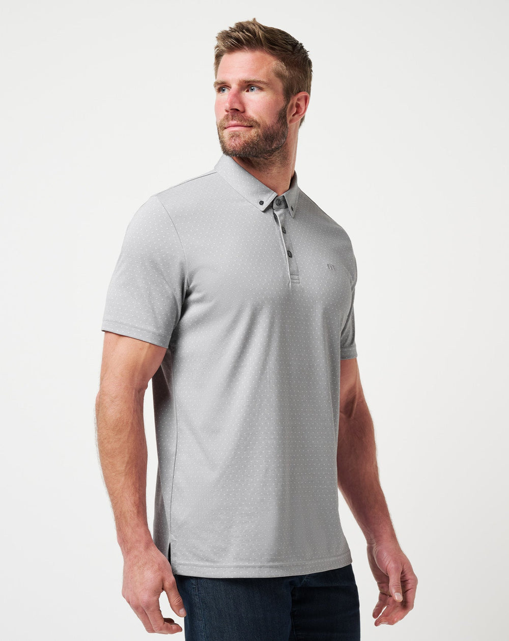 TravisMathew | Handsome Town 3.0 Polo - Heather Light Grey