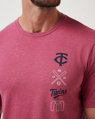 TravisMathew | Minnesota Twins Sunset Slam 2.0 Tee - Heather Red