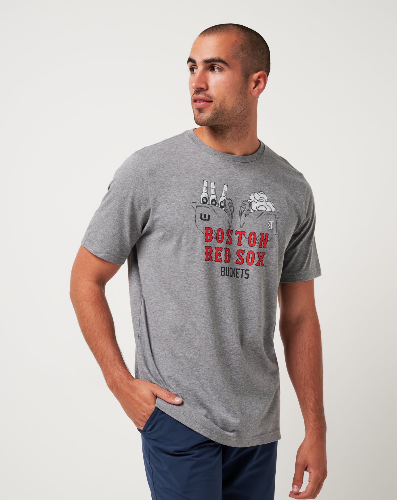 TravisMathew | Boston Red Sox Strike One Tee - Heather Grey