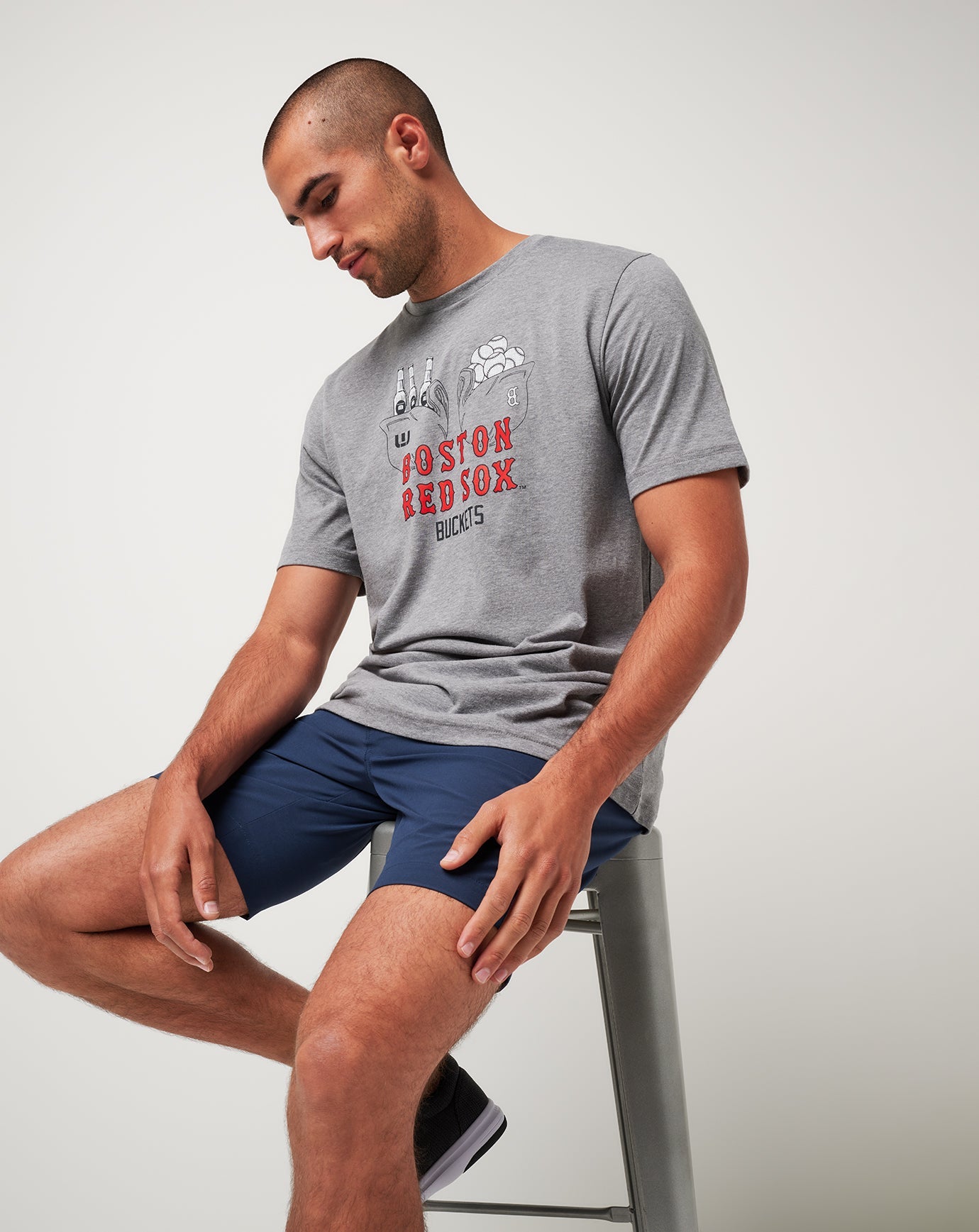 TravisMathew | Boston Red Sox Strike One Tee - Heather Grey