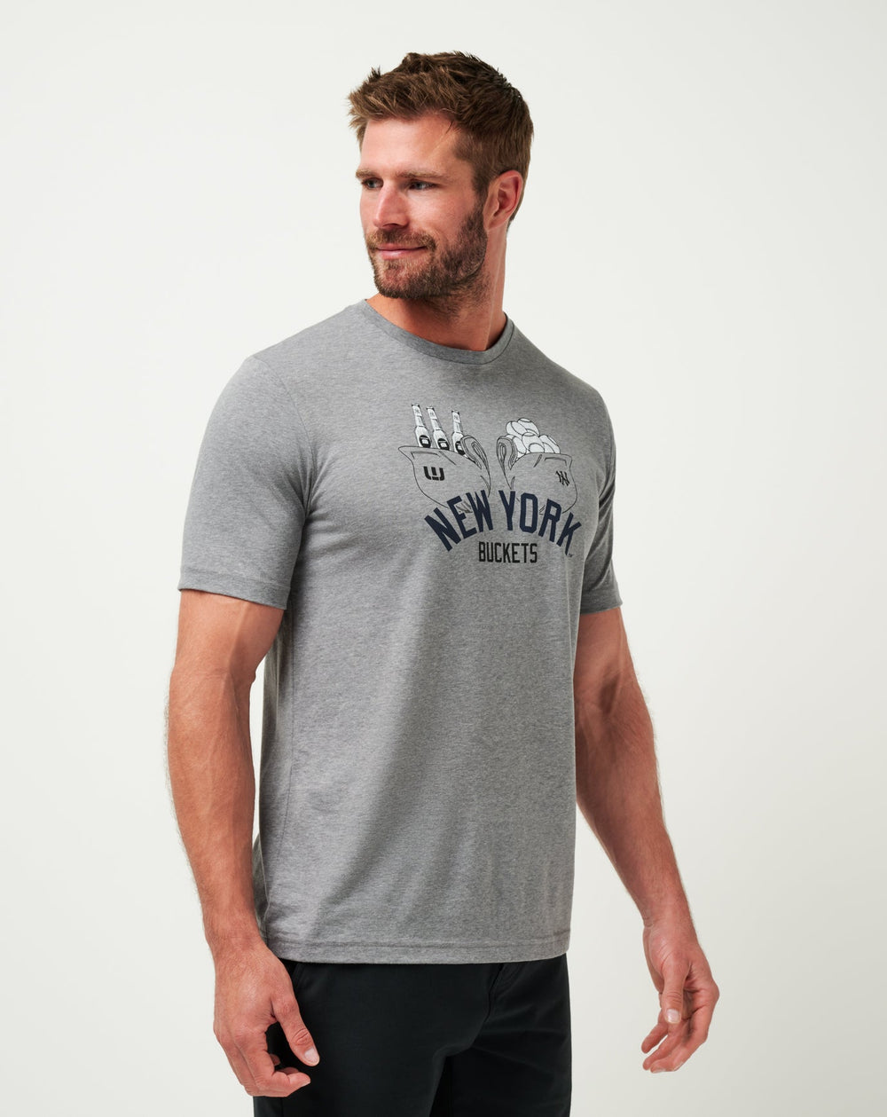 TravisMathew | New York Yankees Strike One Tee - Heather Grey