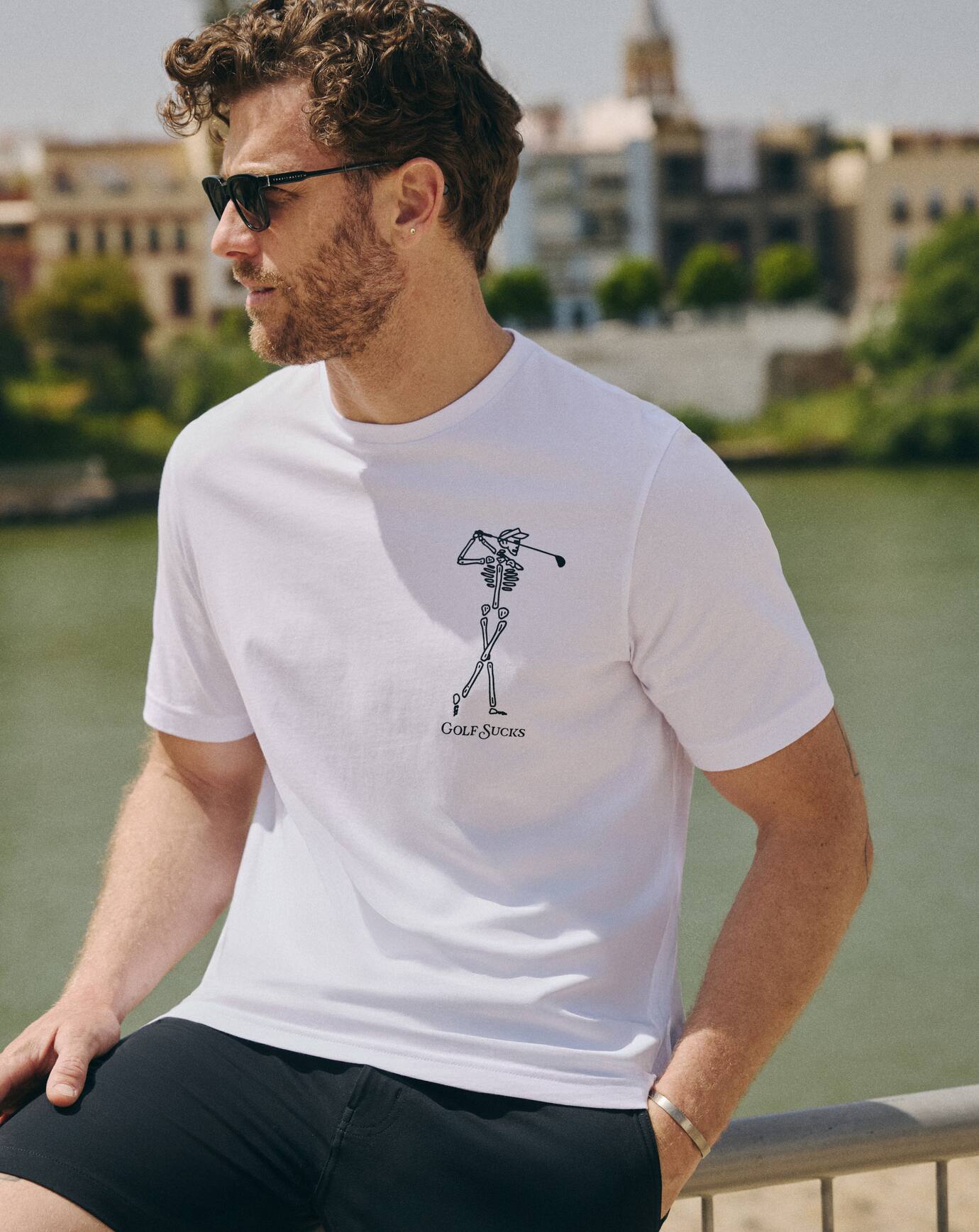 TravisMathew | Golf Sucks Tee - White