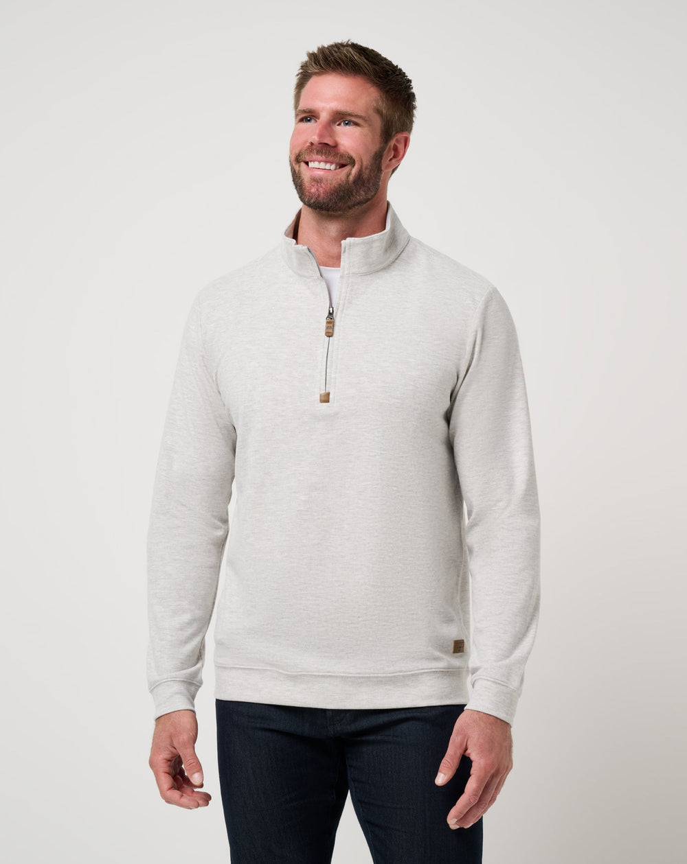 TravisMathew | Cloud Sweater Quarter Zip - Heather Grey