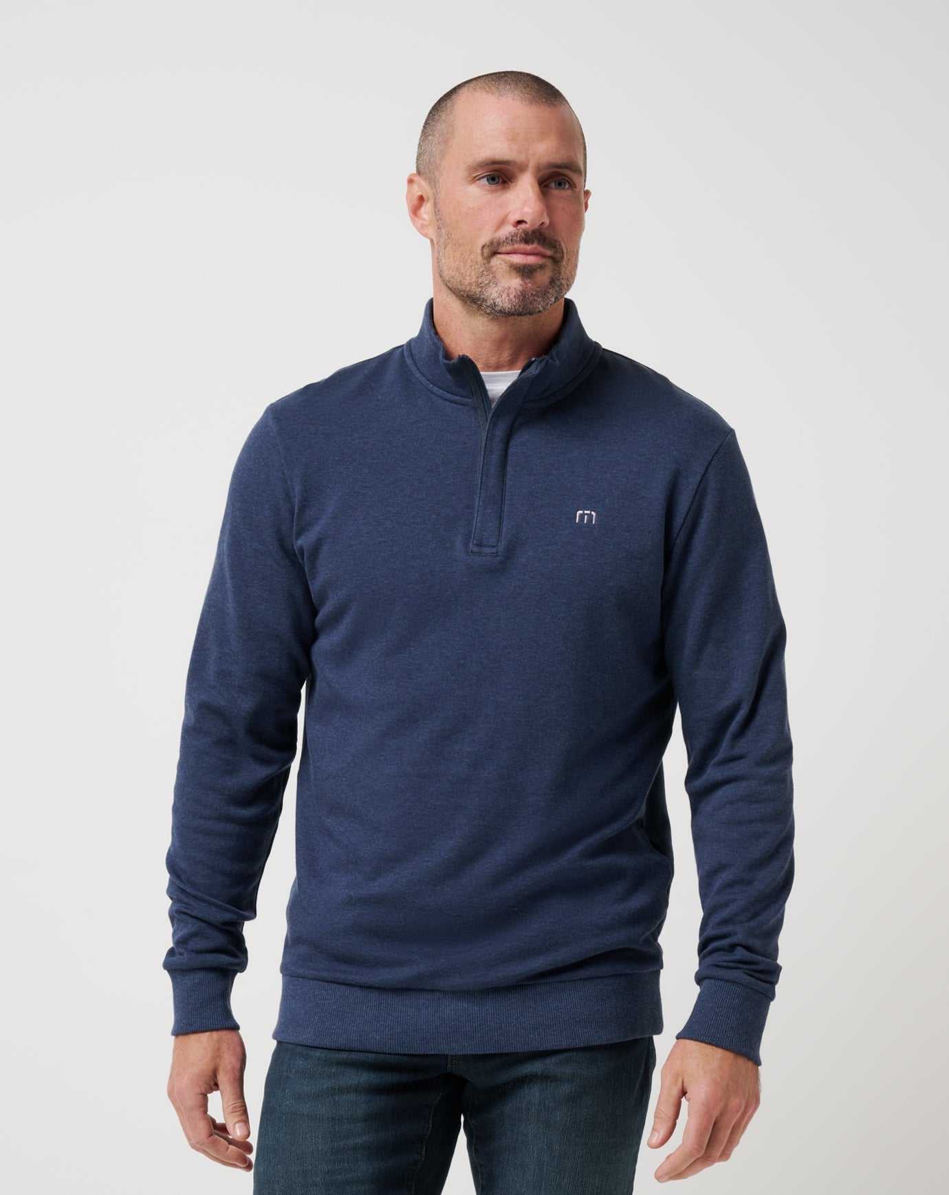 TravisMathew | Cloud Quarter Zip 2.0 - Heather Blue