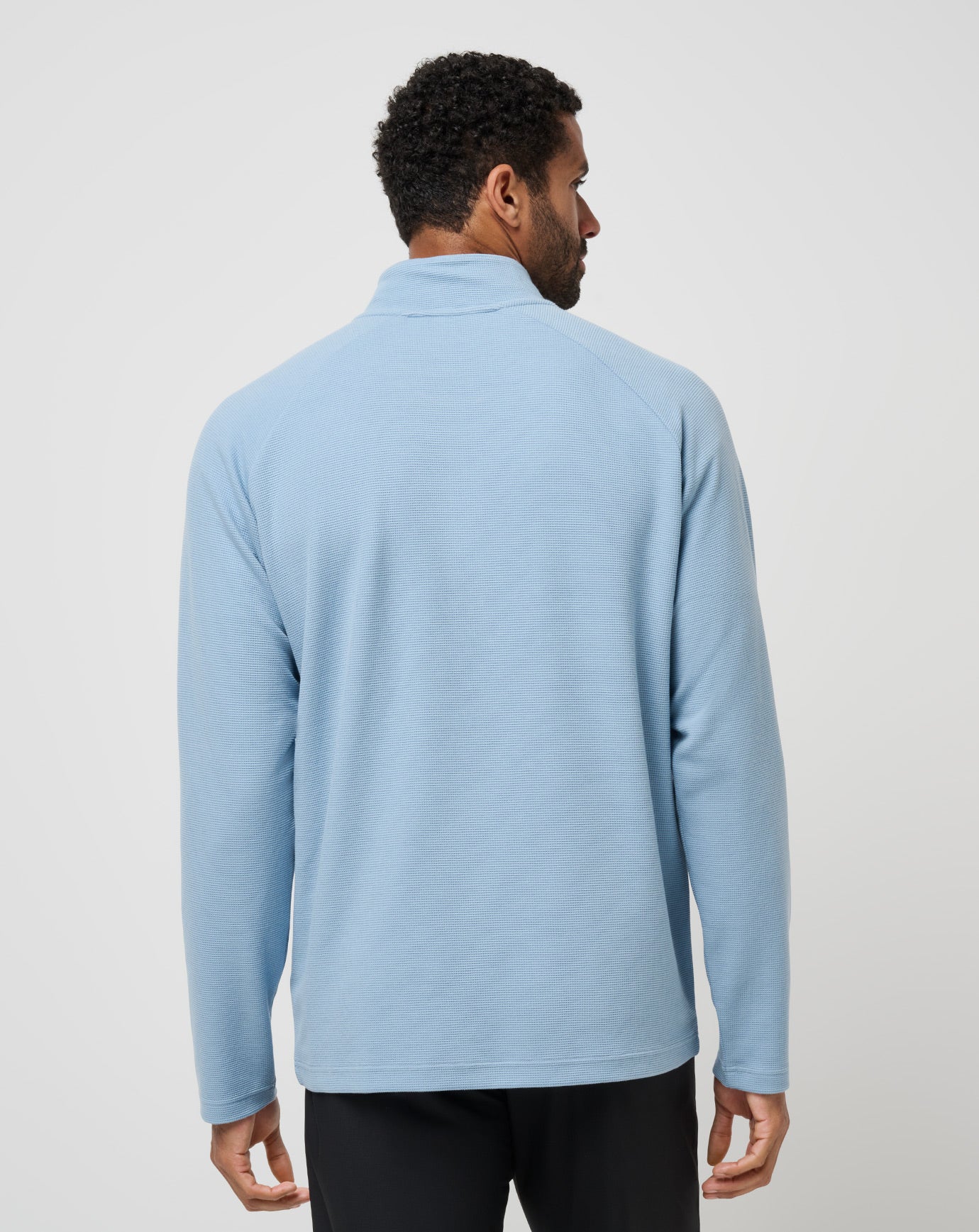 TravisMathew | Performance Waffle Quarter Zip - Dusty Blue