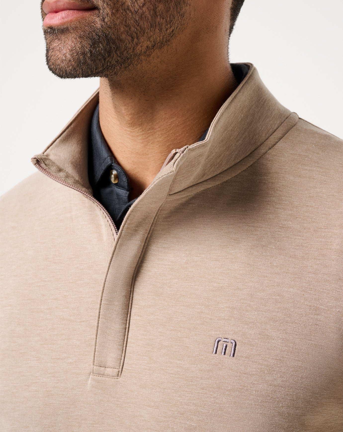 TravisMathew | Cloud Quarter Zip 2.0 - Heather Portabella Brown